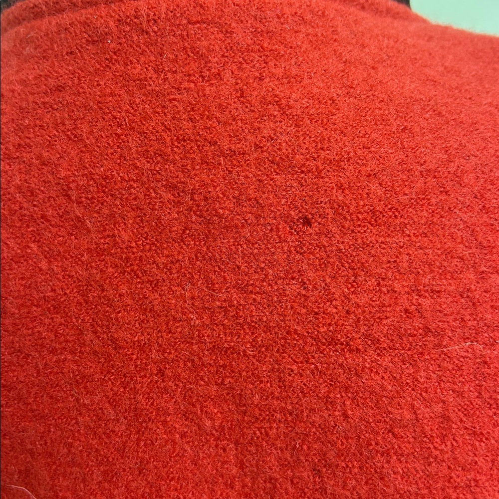 Geiger Boiled Wool Puff Sleeve Jacket with Toggle Closure, Red/black, Size 38 - Picture 7 of 9